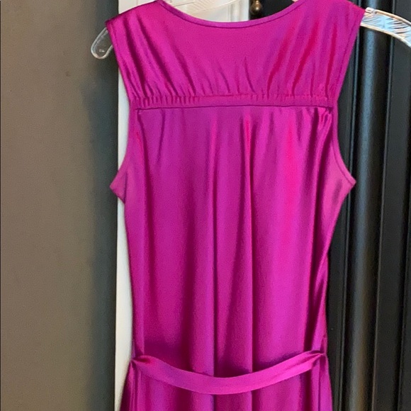 CHARLES CHANG-LIMA 100% SILK FUSHIA DRAPED DRESS - Picture 6 of 9